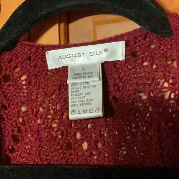August Silk long red cardigan, size large, great condition - Picture 3 of 5